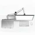 Computer setup with monitor, keyboard, and mouse on a white background