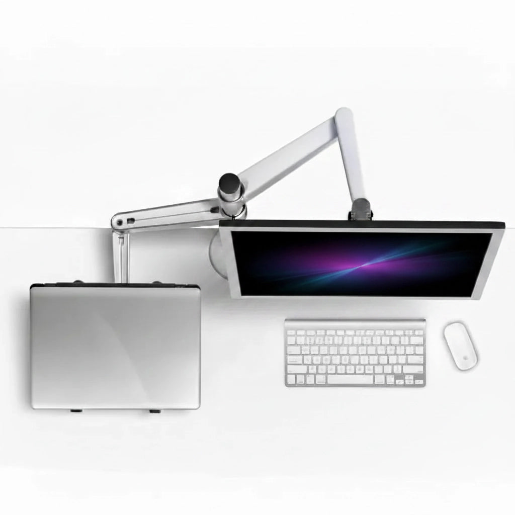 Monitor & Laptop Arm – Full Motion Desk Mount, Monitor up to 27" + Laptop Holder
