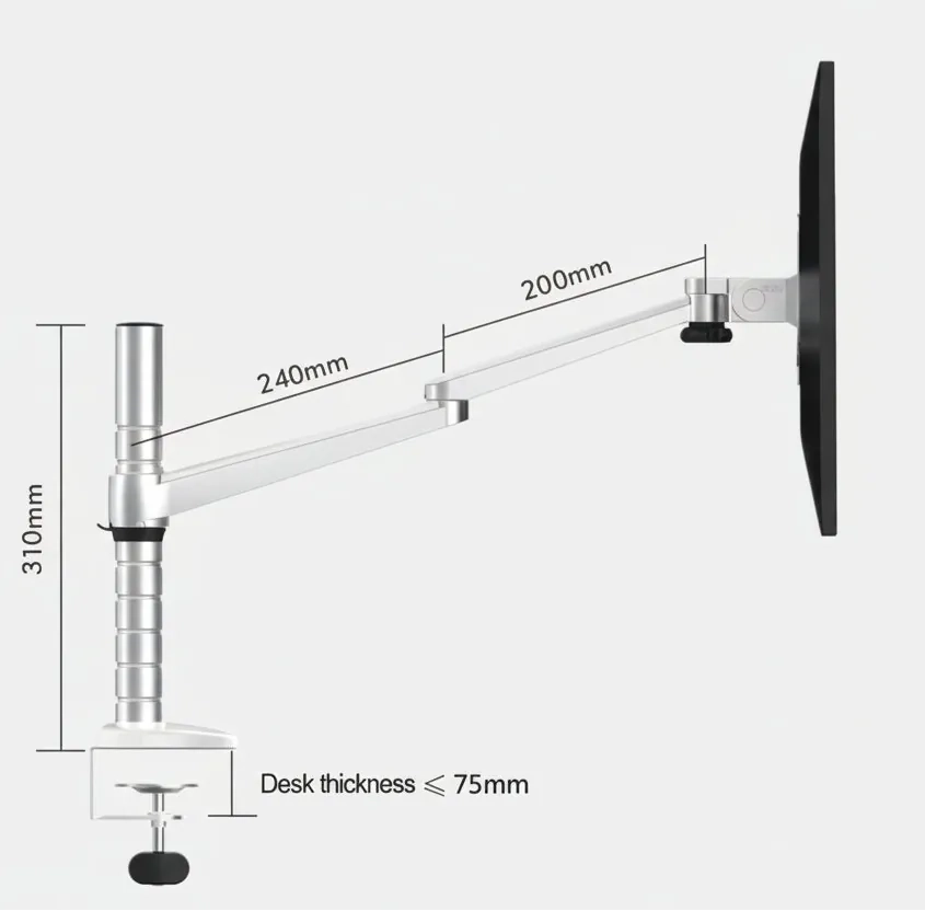 Monitor & Laptop Arm – Full Motion Desk Mount, Monitor up to 27" + Laptop Holder